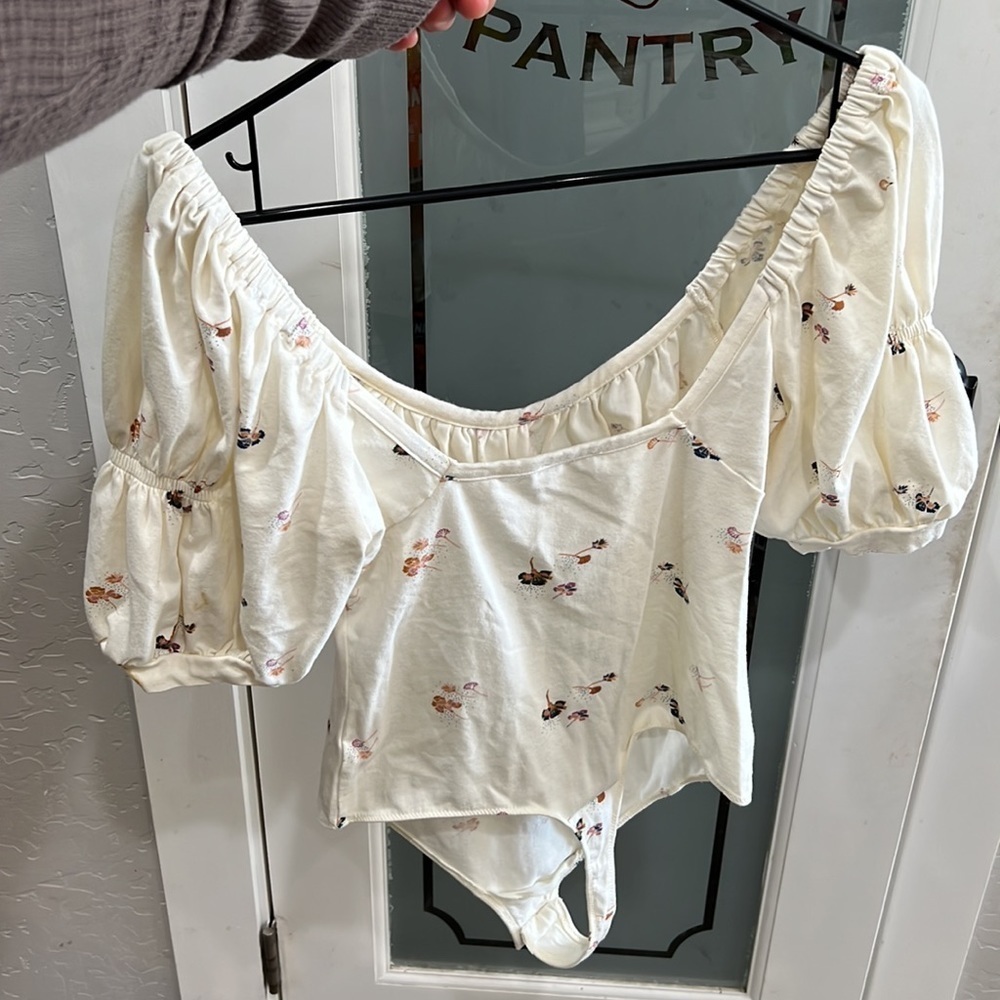 Free People Play Date bodice style bodysuit in ivory - Picture 10 of 12